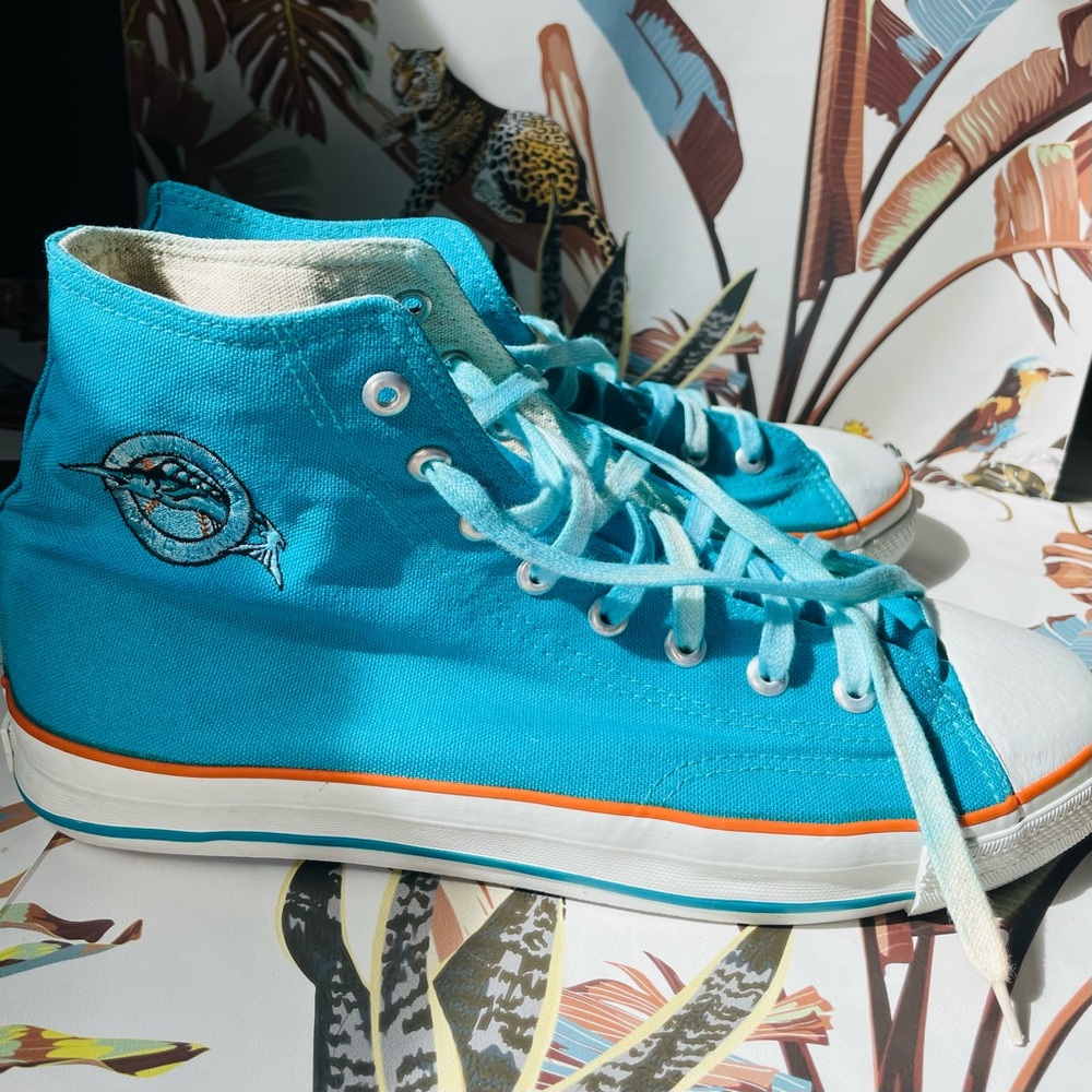 Vintage FL Marlins High-Top Canvas MLB Sneakers Miami Baseball